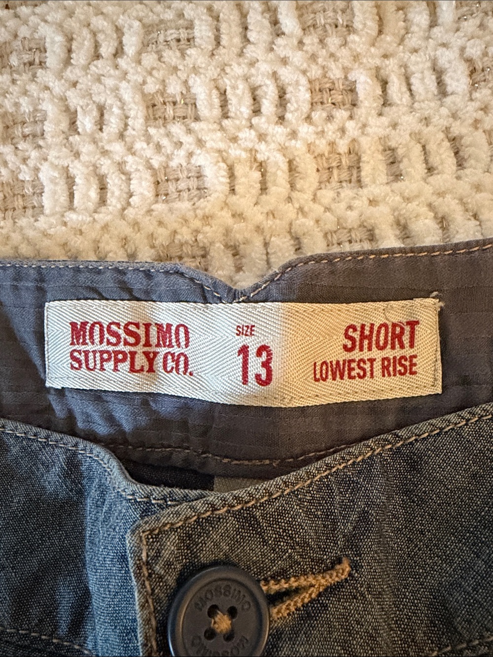 Mossimo Supply Co Lowest Rise Denim Shorts Juniors Size 13 Cuffed - Picture 2 of 4